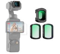 NEEWER Objetivo Filtro Set para Pocket4 3, Lente Gran Angular 0.75x + Filtro Difusión Negra 1/4 + Filtro LPR + Protector Pantalla, Accesorio Cámara Acción Compatible Solo Osmo Pocket 4 & Pocket 3