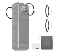 NEEWER Objetivos Protector Set Compatible con Insta360 X5 Action Camera (2 Pack), Accesorios Protección Objetivo Vidrio Templado 9H con Paño Limpieza & Estuche, Retirar Antes de Grabar, LPC02