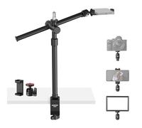 NEEWER Overhead Camera Desk Mount Soporte Mesa con Swivel Boom Arm, 1/4" Rótula, Soporte Móvil & C Clamp, 22"/55,5cm Adjustable Webcam Mic Stand para Luz LED Transmisión Zoom Grabación Vídeo, DS024