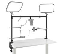 NEEWER Overhead Camera Mount Rig con Súper Abrazadera de Doble Cabezal/Soporte Móvil Escritorio, Soporte Cámara Cenital Plataforma Montaje de Múltiple Dispositivo Fotografía, Carga Máxima 12kg, NK002