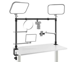 NEEWER Overhead Camera Mount Rig con Súper Abrazadera de Doble Cabezal/Soporte Móvil Escritorio, Soporte Cámara Cenital Plataforma Montaje de Múltiple Dispositivo Fotografía, Carga Máxima 12kg, NK002
