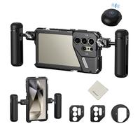 NEEWER PA042 S24 Ultra Handy Cage Jaula Video Rig Estabilizador con PA045S Mango Lateral, PA045E Bluetooth Disparador Mango de 67 mm Filtro Adaptador de 17 mm Placa de Lente Trasera, T Mount Adaptador