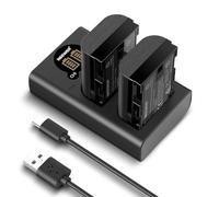 NEEWER Paquete de 2 2400mAh LP-E6P/LP-E6NH/LP-E6N/LP-E6 Batería Repuesto y Cargador Dual USB Vertical con LCD para EOS R5 Mark II EOS R5 EOS R6 EOS R7 EOS R 5D II III IV 6D 6D II 7D 7D 60D 70D 80D