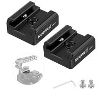 NEEWER Pack de 2 adaptadores de Montaje para Zapatos fríos con Tornillo de 1/4 Pulgadas para micrófono de Monitor LED Flash, Soporte de Aluminio con Almohadilla Antideslizante, Compatible con Mango