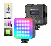 NEEWER Pack de 2 Lámparas de vídeo magnéticas RGB 360° Color Completo RGB61 LED para cámara con 3 Soporte Garra fría/CRI 97+/20 Modo escena/2500K-8500K/2000mAh Recargable portátil Iluminación Selfie