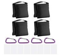 Neewer Pack de 4 bolsas de arena para fotografía, resistentes, diseño de 4 bolsas de peso para fotografía, vídeo, estudio, patio, patio, deportes, bolsa de polipropileno transparente y clips incluidos