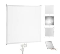 NEEWER Panel de Difusión de Luz Kit con Película Reflectora Plateada/Blanca 90*90cm Marco Plegable con 5/8" Pins Mango para Soporte C Difusor 3 en 1 para Fotografía Producto Retrato Estudio, SF9090F