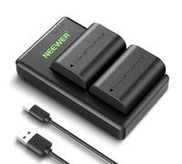 NEEWER Paquete de 2 2200mAh LP-E6P/LP-E6NH/LP-E6N Batería & Cargador Doble USB, Solo Compatible con Canon EOS R5/R6/R7 5D/6D/7D/60D/70D/80D/90D