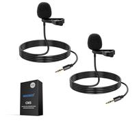 NEEWER Paquete de 2 Micrófonos Solapa Lavalier Compatibles con Micrófono Inalámbrico Rode Wireless GO II Wireless Pro DJI, Condensador Omnidireccional TRS 3,5mm con Clip On Lav Mic para YouTube, CM5