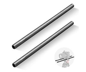 NEEWER Paquete de 2 Varillas de Extensión de Fibra de Carbono de 40cm y 15mm, Compatible con SmallRig Compatible con Tilta Sistema de Soporte de Riel de Barra de 15mm,para DSLR Shoulder Rig, SR003