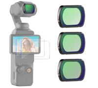 NEEWER Paquete de 3 Filtros Magnéticos Difusión Negra 1/2, 1/4, 1/8 Compatible con dji Osmo Pocket 3 Creator Combo, Accesorios Filtro Lente Efecto con Protectores de Pantalla Vidrio Templado, FL-B12