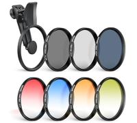 NEEWER Paquete de 7 67mm Filtros ND, Compatible con Android Samsung Google Huawei Xiaomi, Clip-on CPL+ ND32 + Starlight + GND (Rojo/Naranja/Amarillo/Azul). Kit Accesorios Foto con Estuche, FL-P14