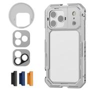 NEEWER Phone Cage Compatible con iPhone 17 Pro MAX,Quick Release Video Rig Estabilizador Accesorios con 67mm Anillo Filtro, 17mm Lens Backplate,T Mount Adaptador,4xTapa Control Cámara,PA144(Plateado)