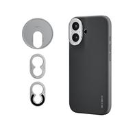 NEEWER Phone Case para 17 Solo, Móvil Cubierta Protectora Modular TPU/PC con 67mm Aro Filtro,17mm Lens Backplate, T Mount Lens Adapter Compatible con Moment MagSafe iPhone 17, PA159 (Negro+Plateado)