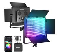 NEEWER PL60C RGB Panel LED Luz de Video App/2.4G/Control DMX, 60W 23000Lux/0.5m 2500K-10000K RGBCW Iluminación Estudio de Fotografía Pro /18 Escenas/V Alimentado por Batería para Grabación Streaming