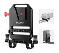 NEEWER Placa de Batería de Montaje en V con Abrazaderas de Varilla de 15mm y Roscas de 1/4" Placa de Montaje de Bloqueo en V de Metal de la Plataforma con Sistema de Soporte de Riel de 15mm (ST43)