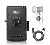 NEEWER Placa de Batería Montaje V Soporte Poste Montaje Súper Abrazadera y D Tap a 3 Pin Cable XLR para Iluminación Continua Fuente Alimentación Sólo para NEEWER Luz FS Serie FS150B FS230B,PS008 K1