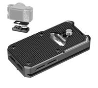 NEEWER Placa de liberación rápida Compatible con AirTag, Soporte de trípode de cámara de Metal, Adaptador de fijación rápida, Placa Base con Base Tipo Arca y Tornillo de 1/4 Pulgadas para trípode de