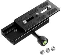 NEEWER Placa de Liberación Rápida con Juego de Abrazadera, Placa QR de 120mm con Adaptador,Tornillo de 3/8" 1/4",Nivel de Burbuja, Rosca de 3/8" a 1/4",Compatible con Arca Swiss Monopie Trípode,QR120