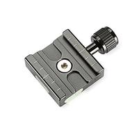 Neewer®: Placa de liberación rápida de aluminio de 50 mm, abrazadera QR de 3/8 pulgadas con adaptador de 1/4 de pulgada y nivel de burbuja incorporado para Benro Acratech Kirk Wimberley Gitzo Manfrotto RRS Arca