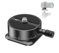 NEEWER Placa Panorámica Liberación Rápida, 360° Cabezal Panorámico Adaptador Montaje Trípode Cámara con Base Tipo Arca y Tornillo 1/4" para Cámara DSLR Videocámara Trípode Monopié Deslizante, QRP-6