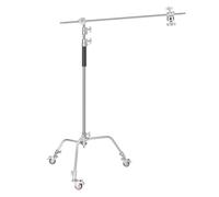 Neewer Pro 100% Metal C Soporte Luz Soporte con Ruedas Máx. Soporte Reflector Ajustable de 330CM de Altura con Brazo Articulado de 120cm y 3 Poleas