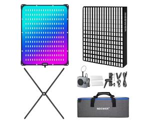 NEEWER Pro 200W Luz Video LED Flexible, Studio RGB Panel Light Mat Kit con Softbox Control App/2,4G/DMX 2500-10000K 25000lux/0,5m, CRI95+, Key Lighting para Grabación Video Live Streaming, AF200C