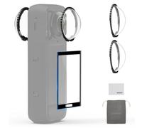 NEEWER Protector Objetivo Compatible con Insta360 X5 Action Camera Accessories, 99.99% Transmisión Luz 9H Dureza HD Vidrio Templado Vidrio Lens Protector con Protector Pantalla, Funda & Paño Limpieza