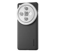 NEEWER Protectora Funda Móvil Compatible con OPPO Find X7 Ultra, TPU Resistentes + PC Funda Piel Sintética con 17mm Lens Mounts & 67mm Adaptador Filtro para Carga Inalámbrica, PA116 Negro + Plateado