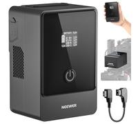 NEEWER PS099E Mini V Mount Batería, 6800mAh 99Wh 14.5V Mini V Lock Battery con 65W PD Tipo C/D Tap/BP/USB A/Puerto DC Dual/Pantalla OLED Para Video Cámara Videocámara,Compatible con SmallRig BMPCC 4K