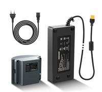 NEEWER Q300 Btería Ficticia Kit para Q300 Exterior Strobe Flash con Adaptador Corriente CA y Cable (Enchufe EU), 12,6V 20A Reemplazo para Q300 Batería, Protección Segura, Longitud 16,4 Pies, NT-Q300