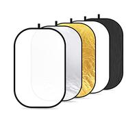 Neewer® Reflector de luz Ovalado 5 en 1, 120 x 180 cm, Plegable, Profesional, con Superficie translúcida, Plata, Negro, Oro, Blanco