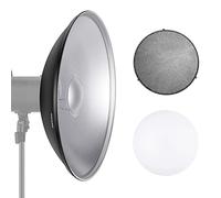 NEEWER Reflector de Montaje Bowens de Metal de 55 cm con difusor Blanco, Rejilla de Panal para luz de Video estroboscópica Compatible con Godox AD600 NEEWER CB60 Q4 Vision 4 S101 Series, NK-NARC22