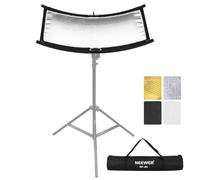 NEEWER Reflector Difusor de Luz Tipo U para Estudio y Fotografía con Estuche de Transporte, Reflector Curvo Arclight 30"x18"/75x40cm en Negro/Blanco/Oro/Plata (Soporte de Luz No Incluido), RF-04