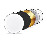 NEEWER Reflector Luz de 43in/110cm Difusor de Luz 5 en 1 Multi Disco Plegable con Bolsa Translúcido, Plateado, Dorado, Blanco y Negro para Iluminación de Fotografía de Estudio y Exteriores