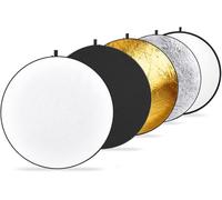 NEEWER Reflector Luz de 43in/110cm Difusor de Luz 5 en 1 Multi Disco Plegable con Bolsa Translúcido, Plateado, Dorado, Blanco y Negro para Iluminación de Fotografía de Estudio y Exteriores