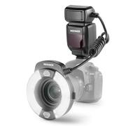 NEEWER RF1-C Marco Aro Flash Compatible con Canon, 76Ws GN15 5600K E-TTL Aro Flash Iluminación, Salida 1-1/128, Cortina Delantera/Trasera Sync, Geles de Color, Aros Adaptadores Lente para Foto Macro