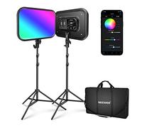 NEEWER RGB168 18,3" Luz de Video RGB con Soportes 2Pack, con Control de App 360° Todo Color 60W Regulable 2500K-8500K CRI97+ 17 Efectos Panel LED Iluminación para Estudio/Juegos/Youtube/Fotografía