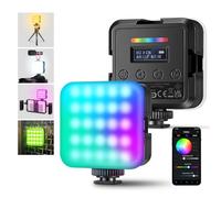 NEEWER RGB62 - Lámpara de vídeo RGB magnética con Control de aplicación, Paquete de 2 Luces LED Color 360 ° con 3 Zuecos fríos CRI97 + 2500 K-8500 K 17 escenas 2000 mAh Recargable portátil Selfie