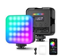 NEEWER RGB62 Magnético RGB Vídeo Luz con Control de App Actualizado, 360 ° a Todo Color LED Cámara Luz con 3 Zapatas Frías CRI97 + 2500K-8500K 17 Escenas 2000mAh Recargable Portátil Foto Iluminación