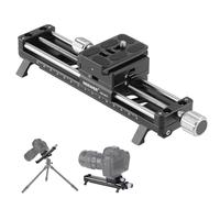 NEEWER Riel de Enfoque Macro de 140 mm, Deslizador de riel Macro con rotación de 360°, Bloqueo de 4 direcciones, Patas retráctiles, Placa QR Tipo Acra, Tornillo de 1/4 y 3/8 Pulgadas para fotografía