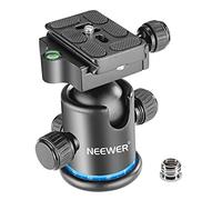 NEEWER Rótula de Bola de Trípode 36MM Metal Panorámico de 360° con Placa de Liberación Rápida Tipo Arca, Tornillo de 1/4", Carga Máxima 17.6lb/8kg, para Monopié, Deslizador, Cámara DSLR(Azul)