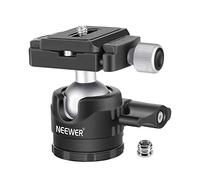 NEEWER Rotula para trípode de Perfil bajo de 28 mm, rotación panorámica de 360° con Placa de liberación rápida Tipo Arca de 1/4" y Nivel de Burbuja para trípodes, monopodos, Carga máxima: 6,6 LB/5kg