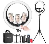 NEEWER RP19H 19" Aro de Luz con Trípode y 3 Soporte Móvil, 2.4G Actualizado y Control Táctil, Atenuación Suave al 1%, 42W CRI 97+ 2540lux, Anillo de Iluminación para Streaming Home Office Zoom Call