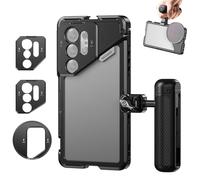 NEEWER S25 Ultra Jaula Teléfono, PA082 Phone Estabilizador Video Rig para Grabación con PA045E Asa Lateral Bluetooth, Adaptador Filtro 67mm, Placa Trasera 17mm Lente y Montura T,Compatible con Moment