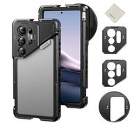 NEEWER S25 Ultra Jaula Tteléfono, Estabilizador Video Rig Móvil con Adaptador Fiiltro 67mm, Placa Trasera Lente 17mm, Adaptador Montura T, Compatible con Moment Samsung Galaxy S25 Ultra, 1 Paño,PA082
