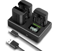 NEEWER Set Batería & Cargador Compatible con Canon LP-E6P LP-E6NH LP-E6N/E6 | 3 x Baterías 2200 mAh, Cargador USB LCD, Compatible con Canon EOS R5 Mark II R5 R6 R7 R 5DIV 6DII 7DII 60D 70D 80D 90D