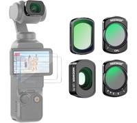 NEEWER Juego de Filtro ND magnético Compatible con dji Osmo Pocket 3 Creator Combo Accesorios, ND2-32 Variable Black Diffusion 1/4 CPL Lente Gran Angular 0.72x, Cristal Óptico HD + 2 Protectores de