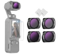 NEEWER Set de Filtros ND Magnéticos Compatibles con dji Osmo Pocket 3 Creator Combo Accesorios, Paquete de 4 Multicapa HD ND8/PL ND16/PL ND32/PL ND64/PL, con 2 Protectores Pantalla & 2 Paños
