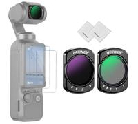 NEEWER Set Fltros ND Variables Compatibles con dji Osmo Pocket 3 Creator Combo: ND2-32, ND64-512, Filtros de Densidad Neutra HD con Paradas Limitados, 2 Protectores de Pantalla y 2 Paños de Limpieza